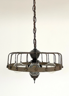 Rustic Industrial Cage Chandelier Light