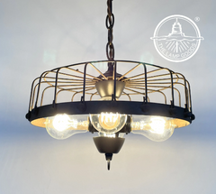 Rustic Industrial Cage Chandelier Light