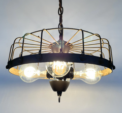 Rustic Industrial Cage Chandelier Light