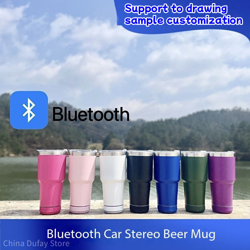 Portable Outdoor Car Cup with Bluetooth Speaker & Insulation