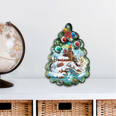 Lighthouse Tree Christmas Door Decor by G. DeBrekht - Coastal Holiday Decor - 8119185H