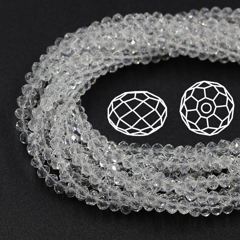 Transparent Crystal Flat Wheel Beads 6mm for DIY Bracelets