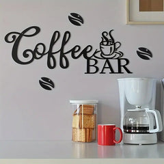 Metal Hanging Wall Sign for Coffee Bar Decor