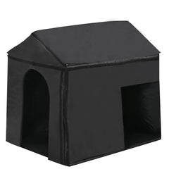 60.2' Large Outdoor Dog House with Insulated Liner for Winter Waterproof Dog Kennel for Medium & Large Dogs, Dog House with Porch and Asphalt Roof and Elevated Floor, Nature