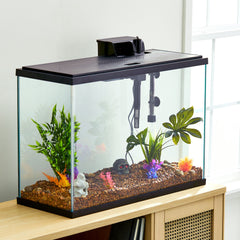 Glass 29 Gallon Aquarium with plastic top only,Black, 30.2''L X 12.44''W X 21.18''H