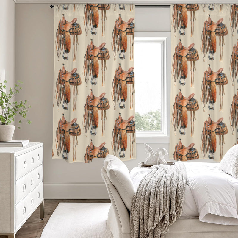 Saddle Print Window Curtain Drapes 52