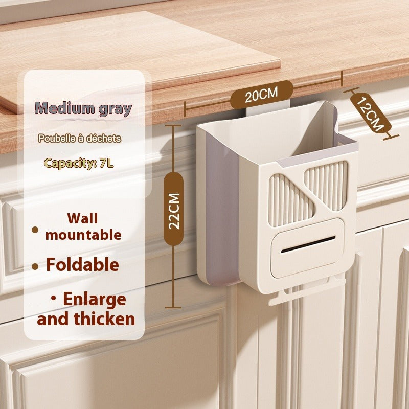 Wall-mounted Foldable Kitchen Trash Can
