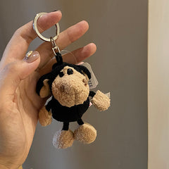 Cute Plush White Sheep Keychain Couple Pendant