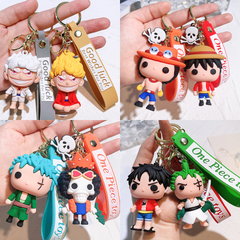 One Piece Keychain Set: Luffy, Ace, Zoro & More