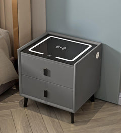 Smart Solid Wood Wireless Charging Bedside Table