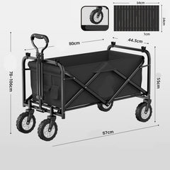 Foldable Camping Cart with Table, Heavy Duty Pull Wagon