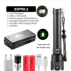 Rechargeable USB Flashlight with Power Display