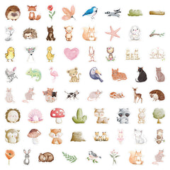 60 PCS Cute Animal Cartoon Stickers for Students