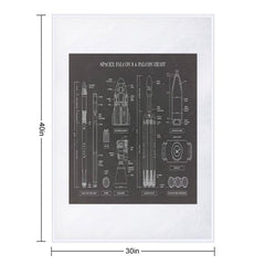 SPACEX Falcon 9 & Falcon Heavy (Blackboard) Throw Blanket