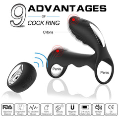 Aishia 0069 Dual Pleasure Male Delay Ring Massage器