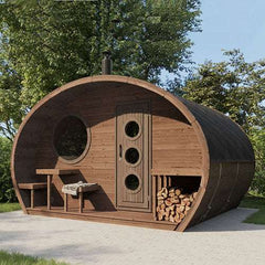 SaunaLife Model G11 Garden-Series Outdoor Home Sauna Kit – 2-Room Sauna