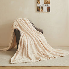 Jacquard Coral Flannel Blanket