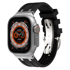 Liquid Silicone Strap with Butterfly Buckle for Apple Watch