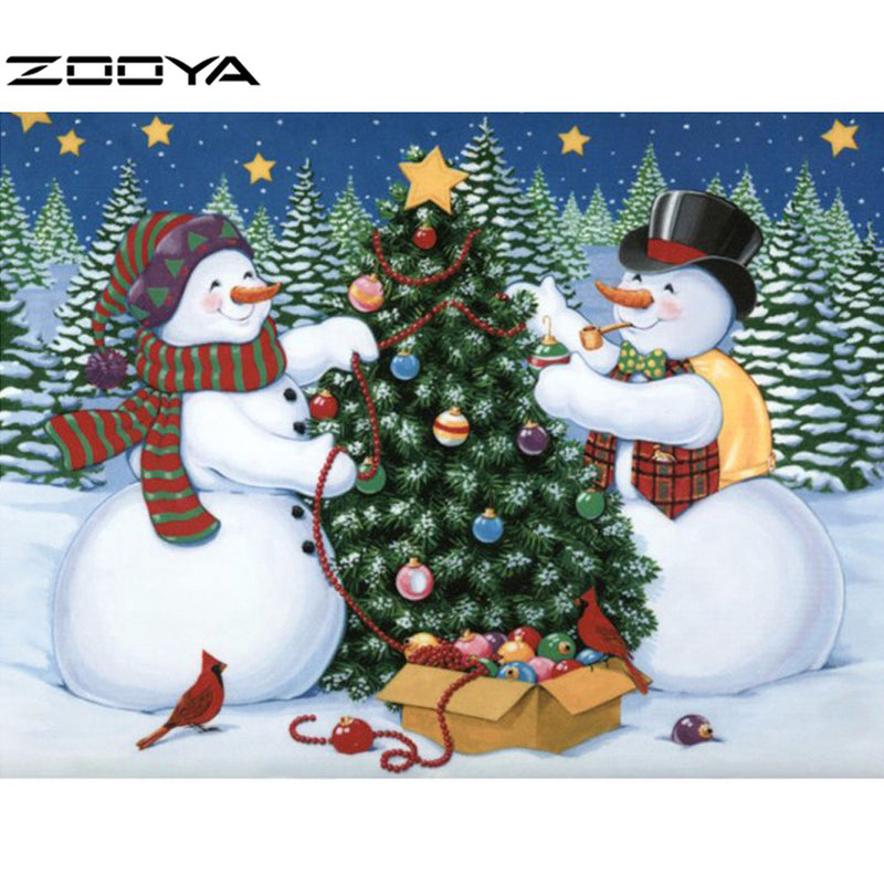 Christmas Tree Snowman Diamond Painting Decor