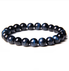 8mm Semi-precious Stone Blue Tiger Stone Handmade Jewelry Couple Bracelet