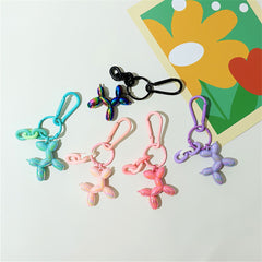 Cute Cartoon Balloon Dog Keychain - Colorful Resin Pendant