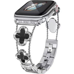Fashionable Clover Design Diamond Metal Band for Apple Watch