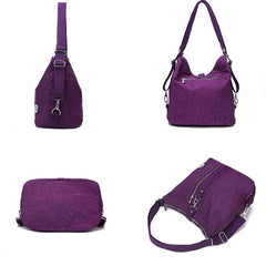 Multifunctional Women’s Nylon Backpack and Tote Bag
