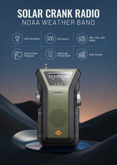 Solar Hand-Crank Radio Flashlight