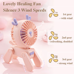 Cute Portable USB Rechargeable Handheld Fan (3 Speed)