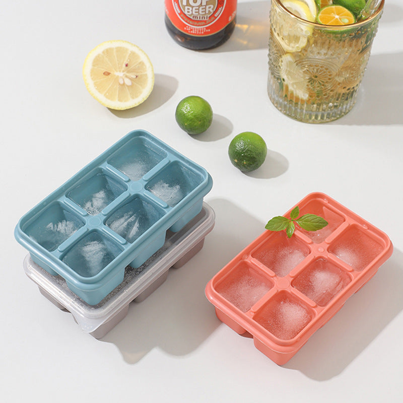 Silicone Ice Cube Mold with Cover for Home Use