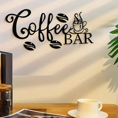Metal Hanging Wall Sign for Coffee Bar Decor