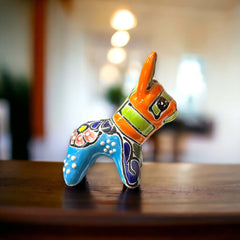Mini Talavera Donkey Figurine | Handmade Mexican Pottery