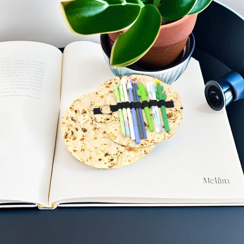 Creative Cloth Pen Bag with Biscuit Design (1PC)