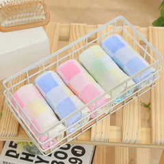 Color Grid Cotton Hand Towel - Super Soft Gauze (1PC)