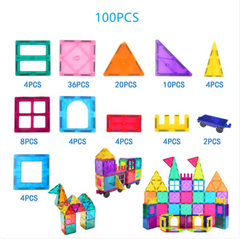 100pc Magnetic Windows Building Blocks