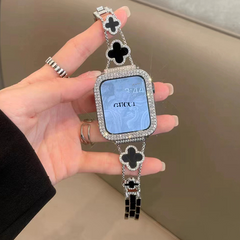 Fashionable Clover Design Diamond Metal Band for Apple Watch
