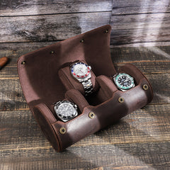 Vintage Crazy Horse Leather Watch Storage Box (Set of 3)