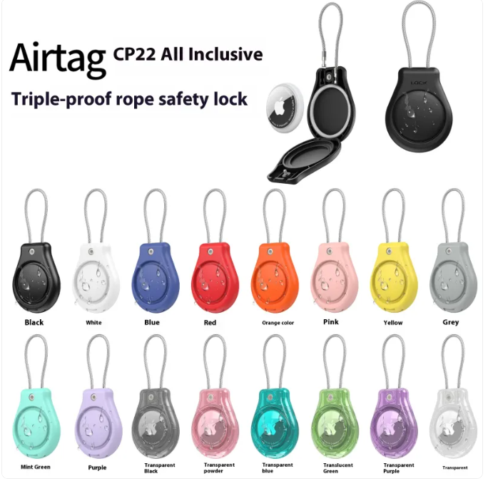 Anti-Loss Alarm Device Waterproof Necklace Chain Case for AirTag