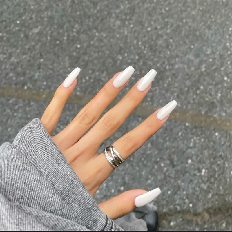 Ballet Bright White Finished Fake Nail Tips