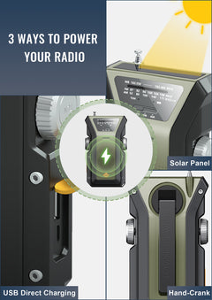 Solar Hand-Crank Radio Flashlight