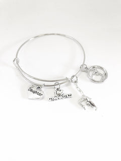 Gymnastics Expanding Bangle Charm Bracelet, Gymnastics Mom, Gymnastics Jewelry Gift For Her, Gymnast Graduation Gift, Gymnast Award Jewelry