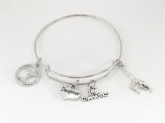 Gymnastics Expanding Bangle Charm Bracelet, Gymnastics Mom, Gymnastics Jewelry Gift For Her, Gymnast Graduation Gift, Gymnast Award Jewelry