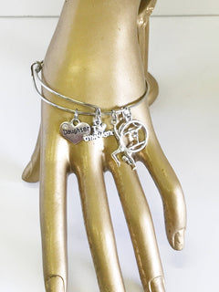 Gymnastics Expanding Bangle Charm Bracelet, Gymnastics Mom, Gymnastics Jewelry Gift For Her, Gymnast Graduation Gift, Gymnast Award Jewelry