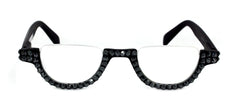 Half Moon, (Bling) Woman Reading Glasses Adorned W (Hematite) Genuine European Crystals Reader +1.25 +1.50... +4  Frame, NY Fifth Avenue.