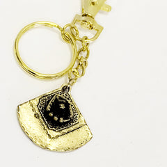 Softball Keychain, Softball Player Gift, Softball Team Gift, Gold Keychain, Ball and Glove Keychain, Ball and Mitt, Softball Field Keychain