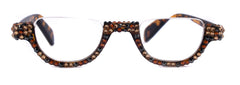 Half Moon, (Bling) Woman Reading Glasses Adorned W (Hematite, Cooper, L. Colorado) Genuine European Crystals  Lower Nose, NY Fifth Avenue.