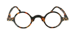 Picasso, (Bling) Women Reading Glasses W (Light Colorado, Cooper) Genuine European Crystals, Round  (Brown) Tortoiseshell. NY Fifth Avenue