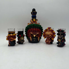 Handmade Mexican Shot Glass | Aztec Warrior Design