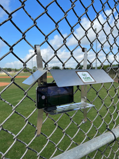 Stainless Steel Game Frame - The Ultimate Cell Phone, GoPro or Mevo Action Camera Fence Mount for Chain Link Fence (Softball, Baseball, Tennis) Made In USA