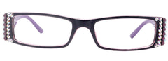 The French, (Bling) (Fleur De Lis) Women Reading Glasses W Genuine European  AB n Amethyst Crystals +1 .. +3 (Purple) Frame, NY Fifth Avenue